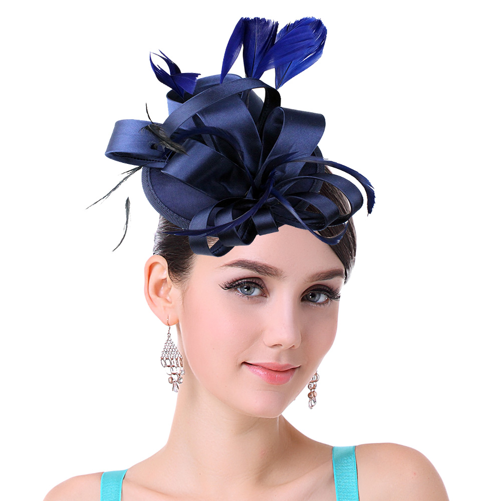 Women'S Fashion Kentucky Derby - หมวกสุดทึ่งของผู้หญิงพร้อมคลิปหนีบผมขนนกแบบกล่องใส่เครื่องประดับผมสำหรับงานเลี้ยงค็อกเทลชา
