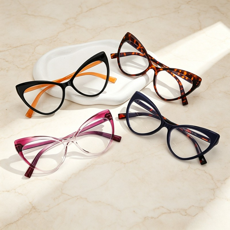Women'S Fashion Glasses Non Prescription - ลีโอ | แว่นตาอ่านหนังสือทรงแมวสำหรับผู้หญิง น้ำหนักเบา ทันสมัย และป้องกันแสงสีฟ้า