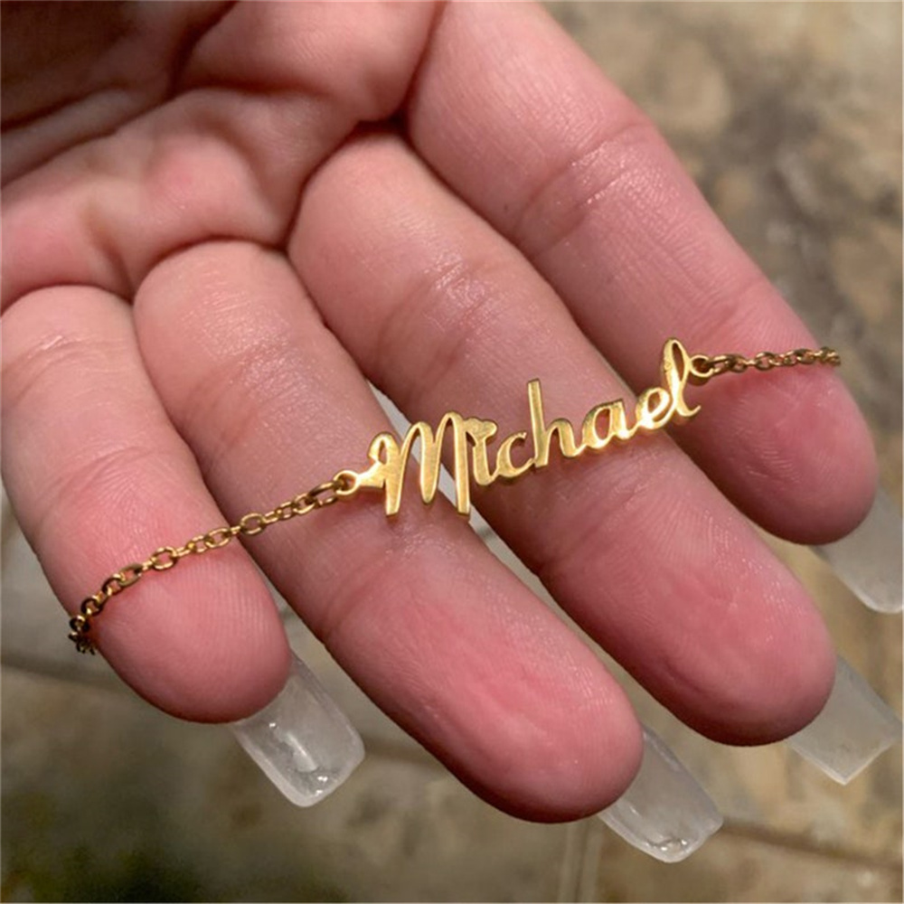 Women Fashion Dress Names - CUSTOM ชื่อข้อเท้าสแตนเลสขาส่วนบุคคล Letter สร้อยข้อมือชุด 2025 ผู้หญิงฤดูร้อนอุปกรณ์เสริม