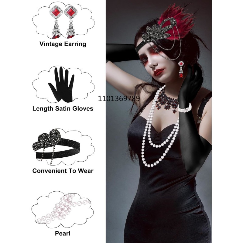 6 ชิ้น ชุดเครื่องประดับสไตล์แฟ - Women'S Fashion Roaring 20S บทวิจารณ์และราคา