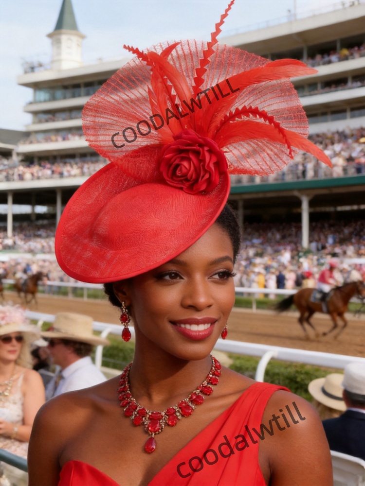 หมวกประดับขนนกสีแดงสำหรับแข่งม - Women'S Fashion Kentucky Derby บทวิจารณ์และราคา