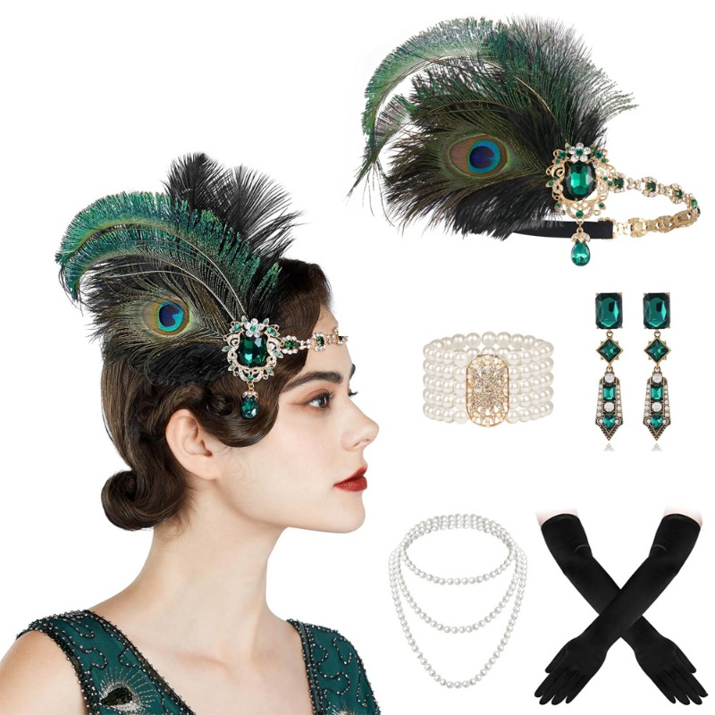 Flapper ชุดอุปกรณ์เสริม 1920s  - Women'S Fashion Roaring 20S บทวิจารณ์และราคา