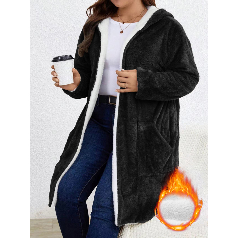 เสื้อคลุมคาร์ดิแกนขนฟูแบบมีฮู้ - Longline Cardigan Knit บทวิจารณ์และราคา