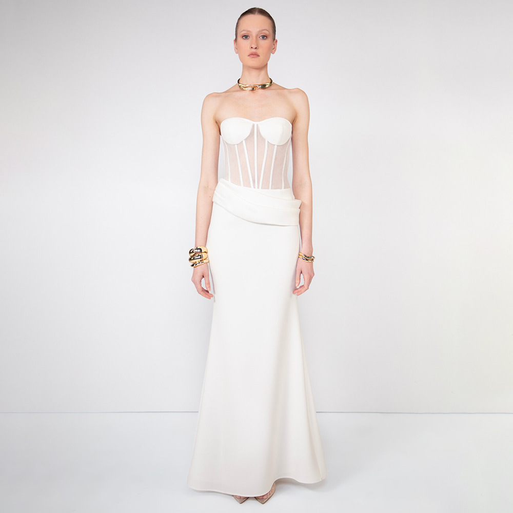 ชุดราตรีซีทรูทรงปลายหางปลา ดีไ - Women Fashion Dress Names บทวิจารณ์และราคา