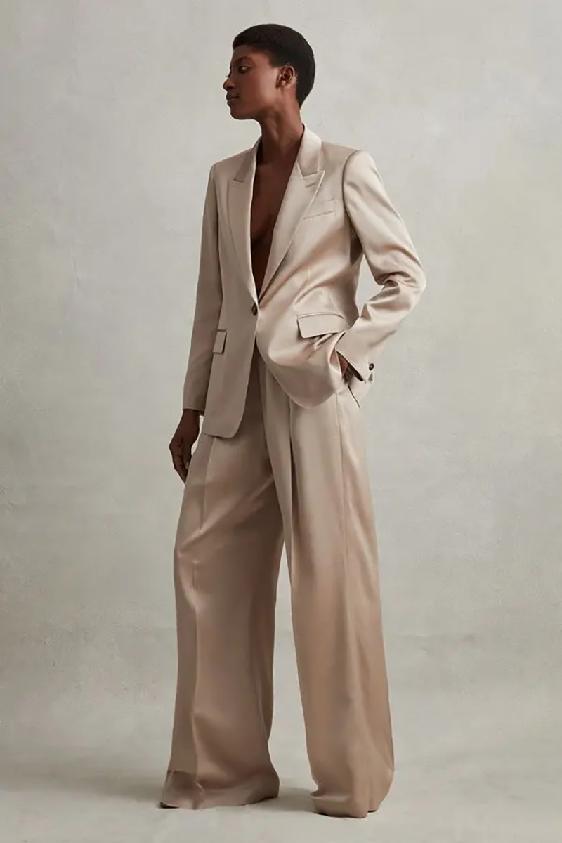 ชุดสูทผ้าไหมซาติน Allingentle  - Blazer Women Oversized บทวิจารณ์และราคา