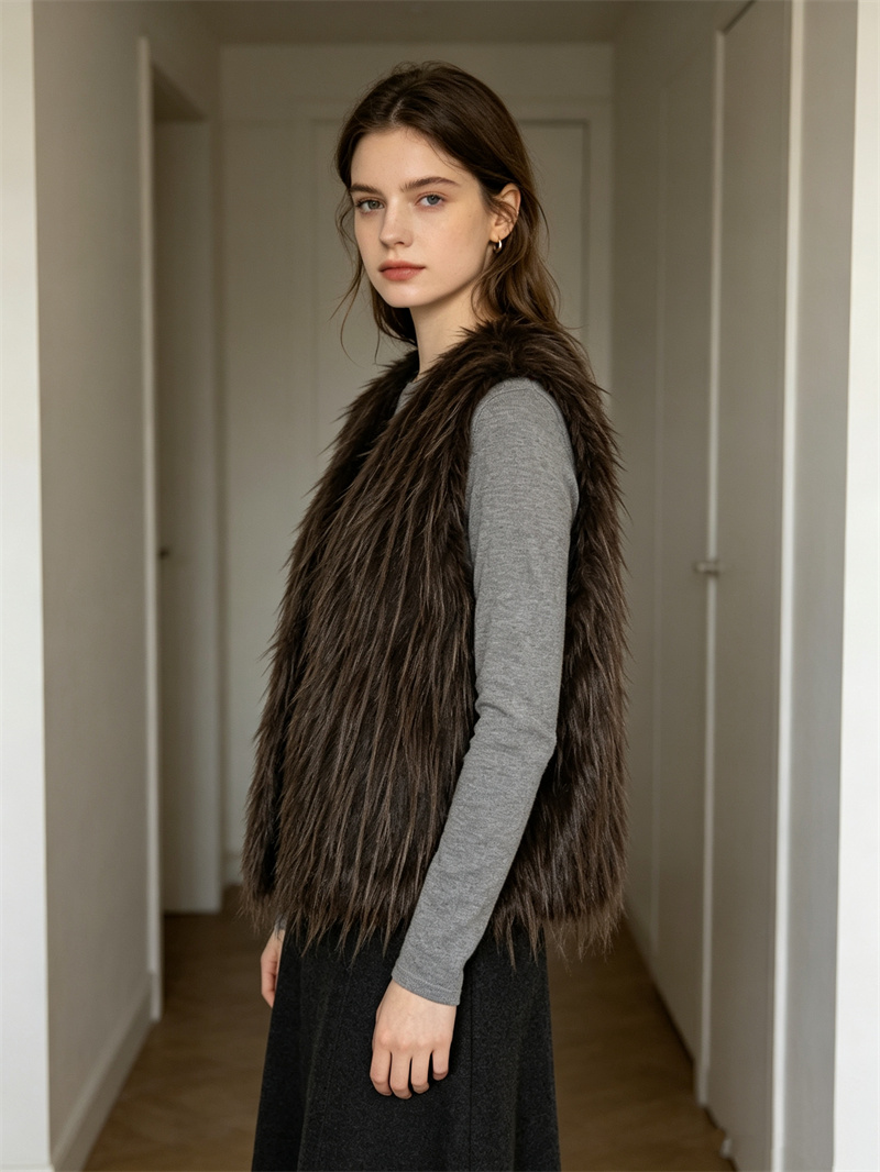 เสื้อกั๊กขนเฟอร์เทียมสำหรับผู้ - Women'S Fashion Gilet บทวิจารณ์และราคา