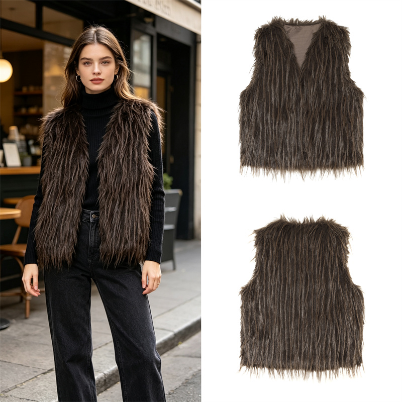 เสื้อกั๊กขนเฟอร์เทียมสำหรับผู้ - Women'S Fashion Gilet บทวิจารณ์และราคา