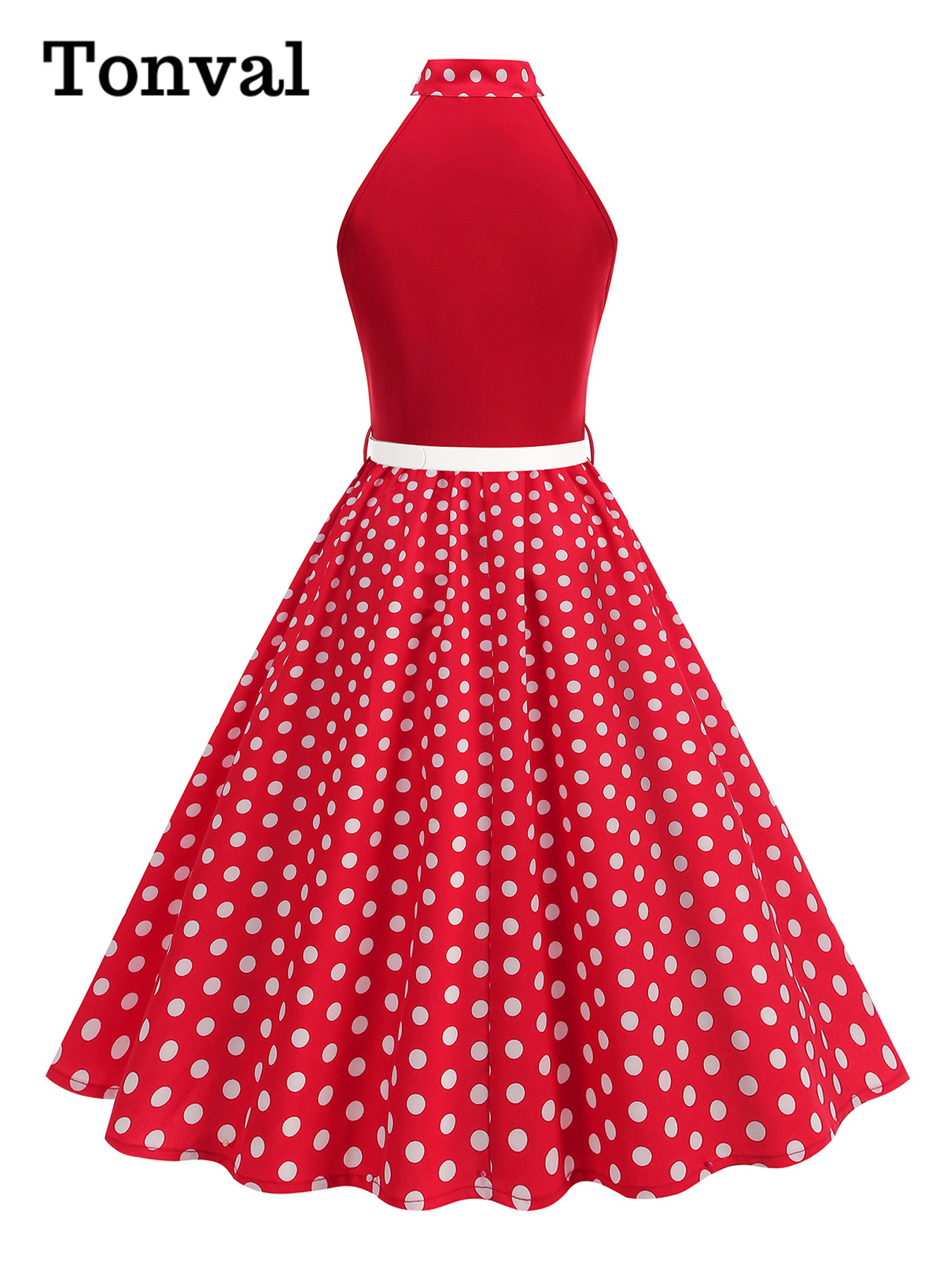 ชุดเดรสทรงโบว์คอ halter ลายจุด - Women'S Fashion Of The 50S บทวิจารณ์และราคา