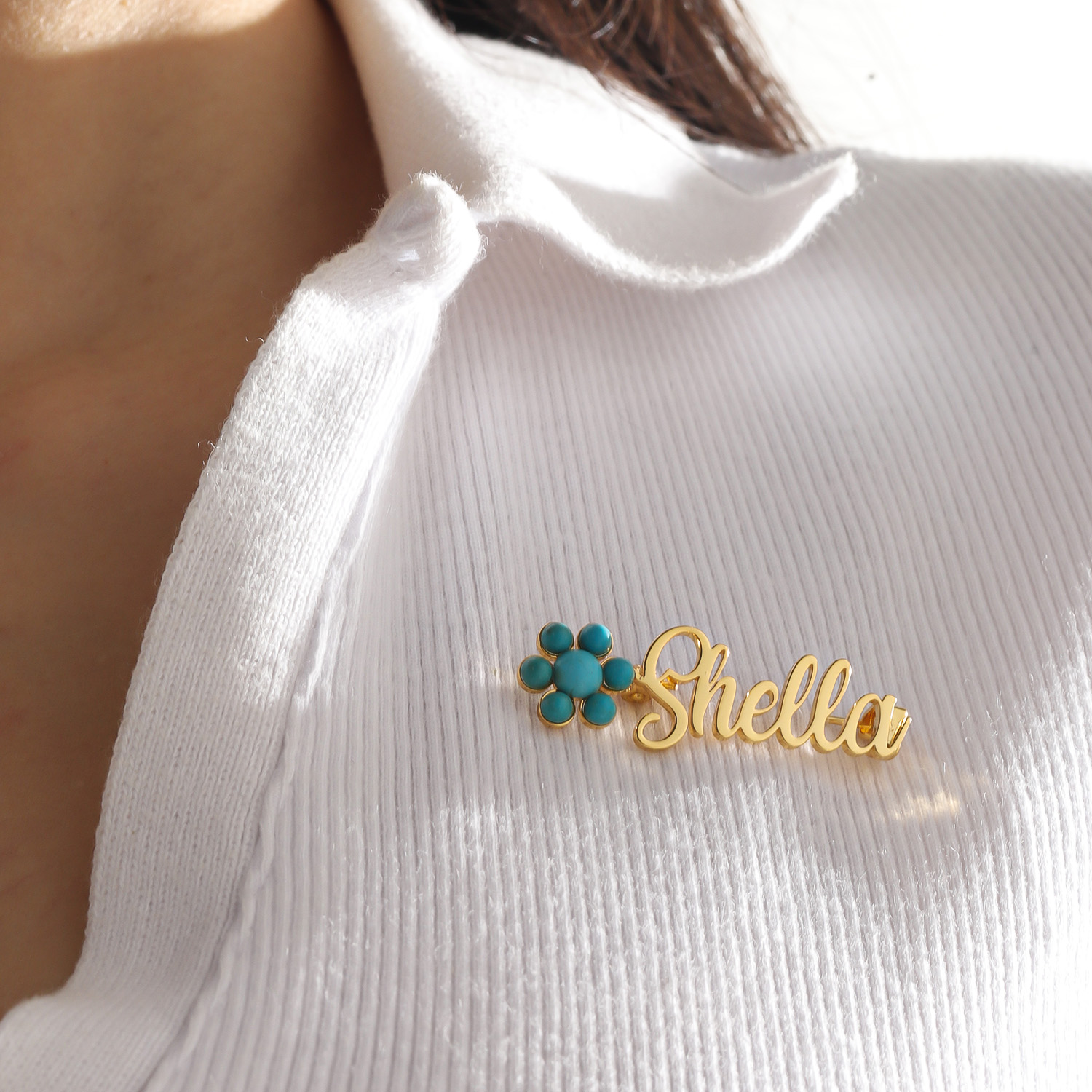 เข็มกลัดติดเสื้อแบบกำหนดชื่อเอ - Women Fashion Dress Names บทวิจารณ์และราคา