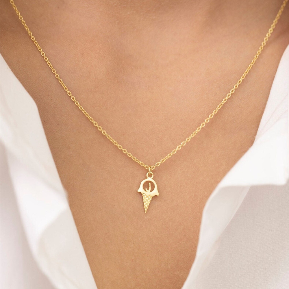 สร้อยคอแฟชั่นแบบกำหนดเองรูปไอศ - Women Fashion Dress Names บทวิจารณ์และราคา
