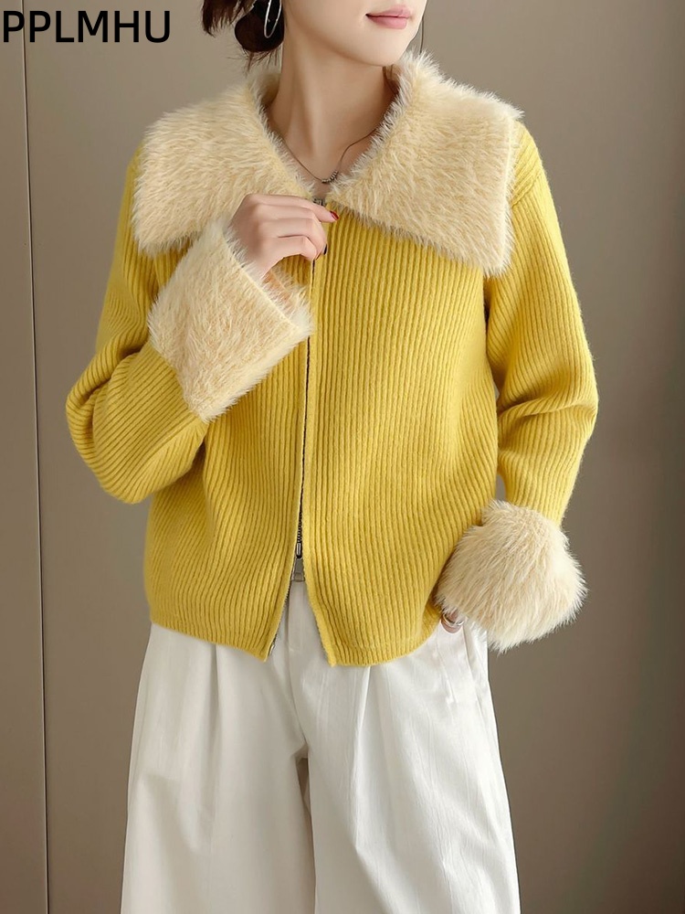 เสื้อสเวตเตอร์ถักแบบมีซิป ปกพั - Women'S Fashion Gilet บทวิจารณ์และราคา